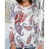 imageCHICGAL Women Long Sleeve Shirts Casual Fall Tees Crew Neck Basic Tunic TopsWhite Paisley