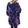 imageCHICGAL Womens Fuzzy Jacket Hooded Cardigan Open Front Sherpa Coat Outwear with PocketsBlue Purple Tie Dye