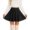 imageCHICGAL Mini Skirts for Women Casual Flowy Pleated Skater Skirt Summer Basic High Waisted Short SkirtBlack