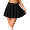 imageCHICGAL Mini Skirts for Women Casual Flowy Pleated Skater Skirt Summer Basic High Waisted Short SkirtBlack