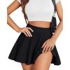 imageCHICGAL Mini Skirts for Women Casual Flowy Pleated Skater Skirt Summer Basic High Waisted Short SkirtBlack