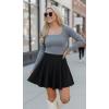 imageCHICGAL Mini Skirts for Women Casual Flowy Pleated Skater Skirt Summer Basic High Waisted Short SkirtBlack