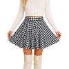 imageCHICGAL Mini Skirts for Women Casual Flowy Pleated Skater Skirt Summer Basic High Waisted Short SkirtBlack and White