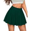 imageCHICGAL Mini Skirts for Women Casual Flowy Pleated Skater Skirt Summer Basic High Waisted Short SkirtGreen