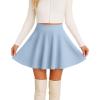 imageCHICGAL Mini Skirts for Women Casual Flowy Pleated Skater Skirt Summer Basic High Waisted Short SkirtLight Blue