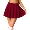 imageCHICGAL Mini Skirts for Women Casual Flowy Pleated Skater Skirt Summer Basic High Waisted Short SkirtRed