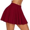 imageCHICGAL Mini Skirts for Women Casual Flowy Pleated Skater Skirt Summer Basic High Waisted Short SkirtRed