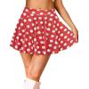 imageCHICGAL Mini Skirts for Women Casual Flowy Pleated Skater Skirt Summer Basic High Waisted Short SkirtRed Polka Dot