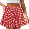 imageCHICGAL Mini Skirts for Women Casual Flowy Pleated Skater Skirt Summer Basic High Waisted Short SkirtRed Polka Dot