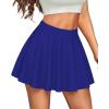 imageCHICGAL Mini Skirts for Women Casual Flowy Pleated Skater Skirt Summer Basic High Waisted Short SkirtRoyal Blue