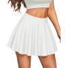 imageCHICGAL Mini Skirts for Women Casual Flowy Pleated Skater Skirt Summer Basic High Waisted Short SkirtWhite