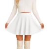 imageCHICGAL Mini Skirts for Women Casual Flowy Pleated Skater Skirt Summer Basic High Waisted Short SkirtWhite