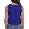imageWomens Crop Tops Summer Casual Sleeveless Tank Loose Fit Basic ShirtsBlue