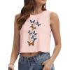 imageWomens Crop Tops Summer Casual Sleeveless Tank Loose Fit Basic ShirtsMisty Rose Butterfly