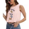 imageWomens Crop Tops Summer Casual Sleeveless Tank Loose Fit Basic ShirtsMisty Rose Butterfly