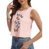 imageWomens Crop Tops Summer Casual Sleeveless Tank Loose Fit Basic ShirtsMisty Rose Butterfly