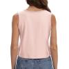 imageWomens Crop Tops Summer Casual Sleeveless Tank Loose Fit Basic ShirtsMisty Rose Butterfly
