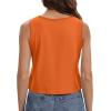 imageWomens Crop Tops Summer Casual Sleeveless Tank Loose Fit Basic ShirtsOrange