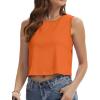 imageWomens Crop Tops Summer Casual Sleeveless Tank Loose Fit Basic ShirtsOrange