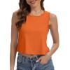 imageWomens Crop Tops Summer Casual Sleeveless Tank Loose Fit Basic ShirtsOrange