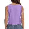 imageWomens Crop Tops Summer Casual Sleeveless Tank Loose Fit Basic ShirtsPurple