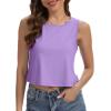 imageWomens Crop Tops Summer Casual Sleeveless Tank Loose Fit Basic ShirtsPurple