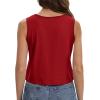 imageWomens Crop Tops Summer Casual Sleeveless Tank Loose Fit Basic ShirtsRed