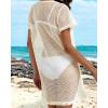 imageCHICGAL Womens Bathing Cover Ups Knit Bikini Short Sleeve Swimsuit Coverup Summer Swimwear Hollow Out Beach DressApricot