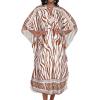 imageCHICGAL Womens Kaftan Dresses Long Caftans Plus Size Batwing Sleeve Swimsuit Coverup V Neck Summer Beach DressBeige Wave Stripes