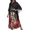 imageCHICGAL Womens Kaftan Dresses Long Caftans Plus Size Batwing Sleeve Swimsuit Coverup V Neck Summer Beach DressBlack Red
