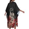 imageCHICGAL Womens Kaftan Dresses Long Caftans Plus Size Batwing Sleeve Swimsuit Coverup V Neck Summer Beach DressBlack Red