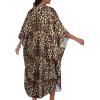 imageCHICGAL Womens Kaftan Dresses Long Caftans Plus Size Batwing Sleeve Swimsuit Coverup V Neck Summer Beach DressBrown Leopard Spots
