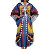 imageCHICGAL Womens Kaftan Dresses Long Caftans Plus Size Batwing Sleeve Swimsuit Coverup V Neck Summer Beach DressColorful Butterfly