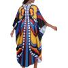 imageCHICGAL Womens Kaftan Dresses Long Caftans Plus Size Batwing Sleeve Swimsuit Coverup V Neck Summer Beach DressColorful Butterfly