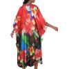imageCHICGAL Womens Kaftan Dresses Long Caftans Plus Size Batwing Sleeve Swimsuit Coverup V Neck Summer Beach DressColorful Flowers