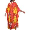 imageCHICGAL Womens Kaftan Dresses Long Caftans Plus Size Batwing Sleeve Swimsuit Coverup V Neck Summer Beach DressTropical Leaves