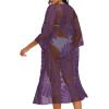 imageCHICGAL Womens Swimsuit Coverup Lace Bathing Suit Cover Up Beach Kimonos Long Cardigan Open Front SwimwearDark Purple